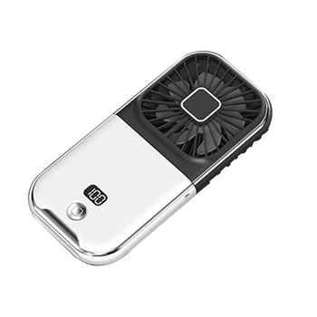1 KS Mini Prenosné Vonkajšie Prenosné Ventilátor USB Nabíjateľné 180° Skladacie Bezdrôtová Stolný Ventilátor Bielej a Čiernej farbe