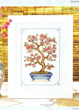 100% Egypt Bavlnené Vlákna Originálny Produkt Egypt, Dlhý-strižné Bavlna Cross Stitch Súpravy Bonsai Kvety 31-38