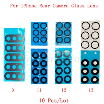 10Pcs/Veľa Zadné zadný Objektív Fotoaparátu Sklo Pre iPhone X XS Max XR 11 12 13 Pro Max Fotoaparát Sklo Objektívu Opravy Dielov