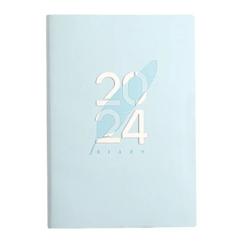2024 Denník, Diár A5 A5 Denný Plánovač Notebook Na Vianoce Darček, Darček K Narodeninám Diáre Pre 2024 Modrá Jednoduché Použitie