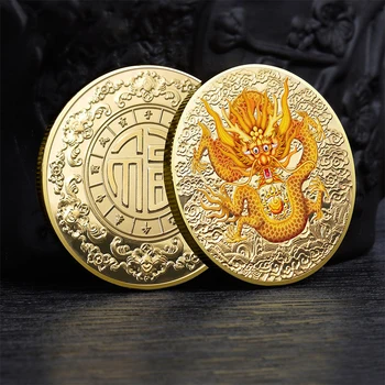 2024 Čínsky Zlatý Striebra Dragon Mince Šťastie Pamätné Zlaté Mince Razené Zberateľskú Medaila Suveníry, Darčeky
