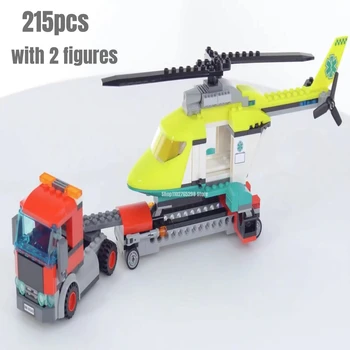 215pcs Záchranný Vrtuľník Prepravca Stavebné Bloky Model Fit 60343 Hračky pre Deti Vianočný Darček