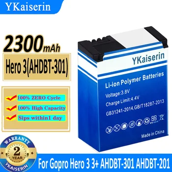 2300mAh YKaiserin Batérie Hero 3 (AHDBT-301) pre GoPro AHDBT-201/301 AHDBT-301 AHDBT-201 pre Gopro Hero 3 3+ Hero3 Batérie