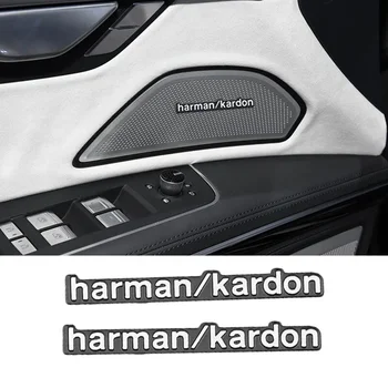 4/8pcs 3D Hliníkové Auto Styling Harman/Kardon Auto Reproduktor, Audio Samolepky Pre Audi Sline A7 A6 A5 A4 A3 A1 A8 TT Q3 Q5 Q7 S3 S4 S5
