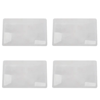 4Pcs 3 X Lupa Zväčšovacie Lupy Fresnelove Vrecko Veľkosti Kreditnej Karty Transparentné Lupy