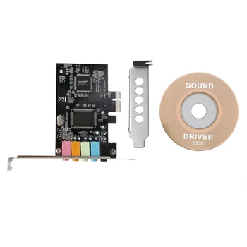 4X Pcie Zvuková Karta 5.1, PCI Express Surround 3D Zvuková Karta Pre PC S Vysokou Priamy Zvuk a nízkoprofilový Držiak