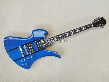 6 Reťazce Blue Elektrická Gitara s Humbuckers,Rosewood Hmatník,Môže byť Prispôsobený