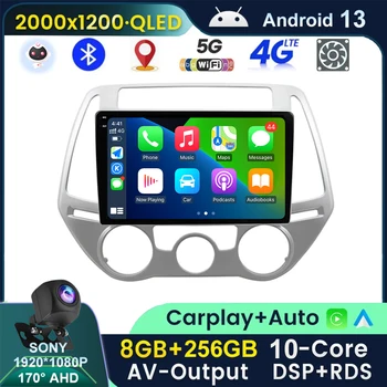 Android 13 2 Din 10 Core Autoradio Auto Rádio Multimediálny Prehrávač Videa Pre Hyundai I20 2010 - 2014 Carplay GPS Navigácie Žiadne Dvd