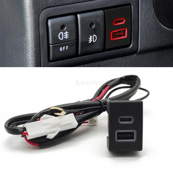 Auto Dual USB C PD Porty QC3.0 Pravej Otvor Pozíciu 12V Zásuvky pre zapaĺovač Rýchlu Nabíjačku Použiť na Suzuki Jimny 07-15