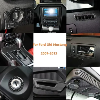Auto Volant Okno Zdvíhacie Navigáciu Ovládací Panel Karbónová Nálepka Pre Ford Mustang Na Roky 2009-2013 Styling Príslušenstvo