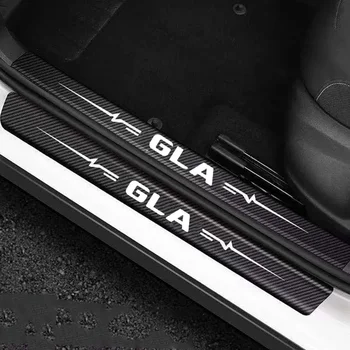 Auto Zadný Kufor Anti-Kopol Ochrany Pásy na Mercedes Benz GLA Logo Uhlíkových Vlákien Dvere, Parapetné Nárazníka Stráže Šúchať Doska Nálepky