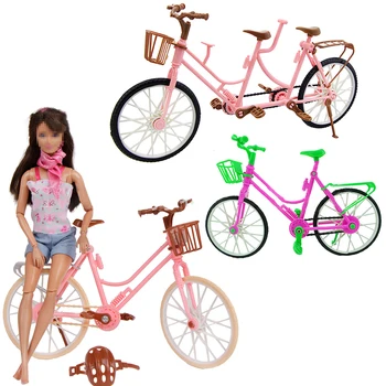Barbiees Bábika Príslušenstvo Bicyklov Ružová Twin Cyklistické Doplnky Nastaviť Rodiny Hračky