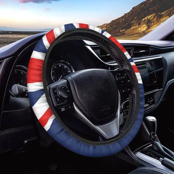 Britské Národné Vlajky Vzor Auto Volant Zahŕňa Pohodlie Materiál Luxusný Dizajn Umývateľný Vozidla Dodávky Vlastný Obrázok