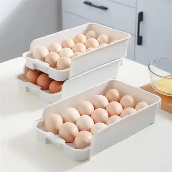 Chladnička Vajcia Úložný Box Vajcia Držiak Artefakt Možno Vrstviť Zásuvky Typ Kuchyne Vajcia Box