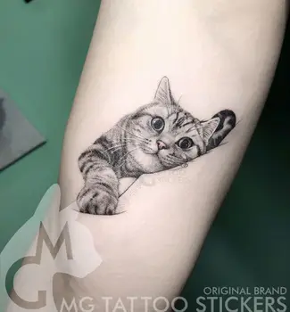 Cute Pet Mačka Tetovanie Nálepky Veľkoobchod Falošné Tetovanie pre Ženy Umenie Hotwife Tatto Festival Nálepky Dočasné Tetovanie Nepremokavé Bsk