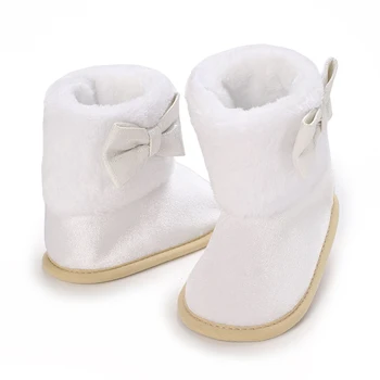 Dieťa Zimné Čižmy Luk Zdobené Topánky Teplé Dieťa Prvý Walker Topánky na Vianoce Baby Sprcha