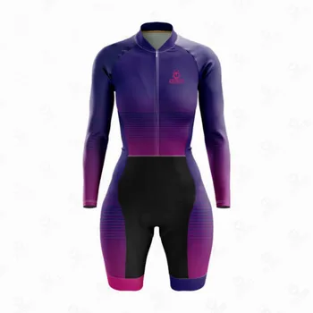 Frenesi dámske Dlhý Rukáv Cyklistika Jumpsuit Oblečenie Mikina Nastaviť opaľovací Krém Lycra Corta Mujer Vonkajšie Team Racing Suit