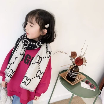 Imitácia cashmere deti šatku zimné kórejská verzia nové módne list obojstranný šál teplé chlapci a dievčatá, šatka, baby šatka