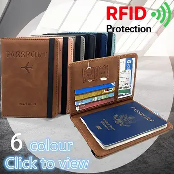 Kožené RFID Držiteľa Pasu Portable Multi-function Nepremokavé RFID Peňaženky Ultra-tenké Dokument, Kryt Prípade Pas