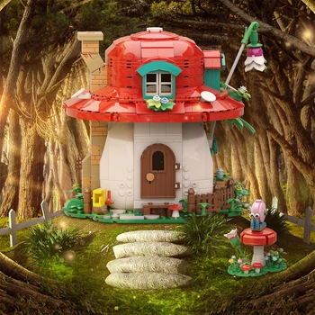 MOC Adventure Island Húb Dom Elf Domu stavebným nastaviť pre Lesné miničarovanie Fairyed Chata Budovy Model Tehla Deti Hračky