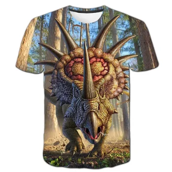 Móda Deti Chlapci T-shirts 3D Tlač Cartoon Oblečenie Zvierat Dinosaura T Shirt Darček Pre Deti, Chlapec a Dievča, T-shirt 3-14 Rokov Fortn