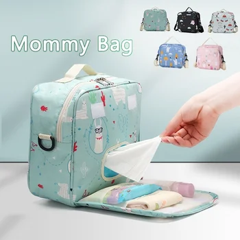 Múmiový Plienka Taška Stredná Kapacita Baby Bottle Papier Skladovanie Taška Cez Rameno Zips Mama Bag