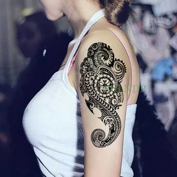 Nepremokavé Dočasné Tetovanie Nálepky Tribal Totem Falošné Tatto Flash Tetovanie Body art Späť Nohu, Ruku na brucho veľké veľkosti pre Ženy, Mužov dievča