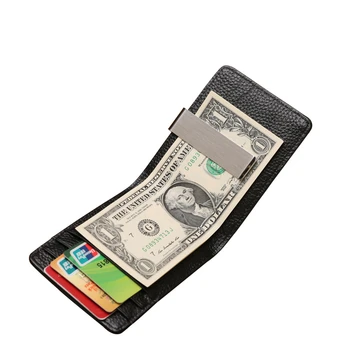 Nerezové Klip pánske Peňaženky Prvá Vrstva Cowhide Peniaze Klip Multi-card Dolár Otvoru Držiaka Luxusné Slim Muž Peňaženky 2023