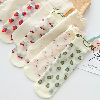 Ponožky dámske nízke trubice ponožky jar a v lete tenké Japonský lolita čipky ponožky roztomilý svetla a priedušná iny príliv ponožky