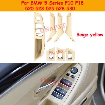Pre BMW 5 Series F10 F18 2010-2016 LHD 7 KS Čierna Ľavej Ruke Ovládač Strane Vnútri Dvere Potiahnite Rukoväť Panel Opierkou Náhradný Kryt