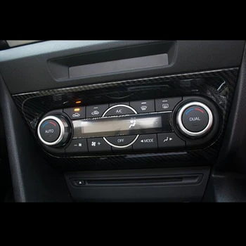 Pre Mazda 3 Axela 2017 2018 ABS Uhlíkových vlákien Auto klimatizácia Prepnúť panel nálepku krytu Výbava auta styling Príslušenstvo 1pcs