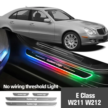 Pre Mercedes Benz Triedy E W211 W212 W213 C207 Auto Dvere, Parapetné Svetlo Prispôsobené Logo LED Vitajte Prah Pedál Lampy Príslušenstvo