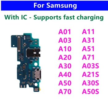 Pre Samsung A10 A20 A30 A40 A50 A70 A01 A11 A31 A51 A21S A03 A03S USB Nabíjací Port Konektor Dock Konektor Nabíjania Rada Flex Kábel