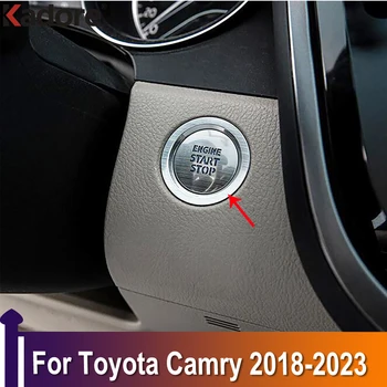 Pre Toyota Camry 2018 2019 2020-2023 Engine Start Stop Zapaľovanie Tlačidlo Spínača Kryt Trim Krúžok Interiérové Doplnky Styling