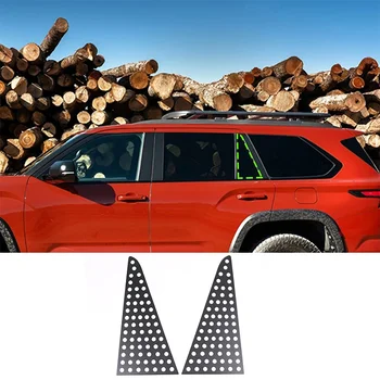 Pre Toyota Sequoia 2022-24 Hliníkovej Zliatiny Čierne Auto Zadné Okno Honeycomb Okenného Skla Stráže Doska Výbava Nálepky Auto Príslušenstvo