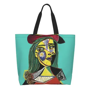 Recyklácia Picasso Lady Nákupní Taška Ženy Ramenný Plátno Tote Taška Odolná Pablo Picasso Potraviny Shopper Tašky