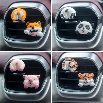 Roztomilá Panda Dekor Auto Osviežovače Vzduchu Rozkošný S Úsmevom Pes Auto Vôňa Difúzor Cartoon Tiger Panda Ošípaných Psa Dekor Prieduch Zábal Vzduchu