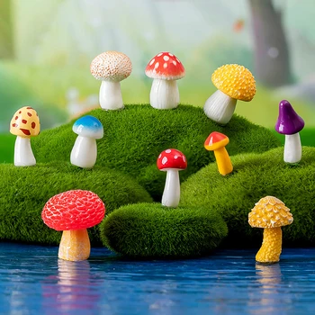 Roztomilý Húb Živice Miniatúrne Sošky Ornament Moss Micro Krajiny Pre Domáce Stôl Dekor Záhradné Dekorácie, Doplnky