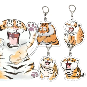Roztomilý Tiger Akryl Keychain Prívesok Anime Charakter Modelu Kawaii detské Hračky Taška Prívesok Nový Rok Darček