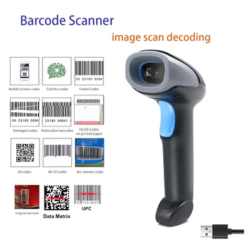 Ručný snímač Čiarových kódov 1D 2D QR USB Káblové Data Matrix PDF417 Bar code Reader vysokorýchlostné Prenosný pre Obchod, Supermarket Platby