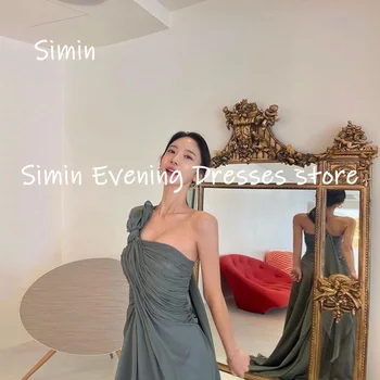 Simin Šifón A-line One-ramenný Populer Prehrabať Formálne Prom Šaty, na Poschodí-dĺžka Večer Elegantné Party šaty pre ženy 2023