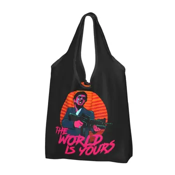 Svet Je Váš Scarface Nákupné Tašky na Potraviny Tony Montana Film Veľké Zbrane Malý Priateľ Al Pacino s potravinami Tote bag Taška