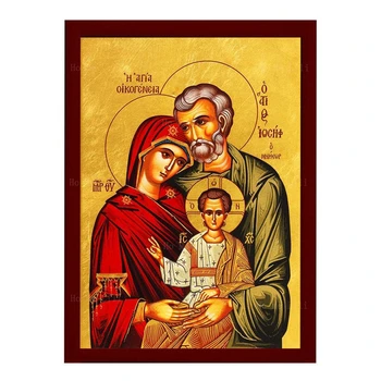 Svätá Rodina Panny Márie Ikonu Panagia Genesis Ježiša Krista Grécka Ortodoxná Byzantská Kresťanská Plátno Na Stenu Art Decor