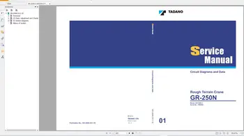 Tadano Žeriav GA GR GS, GT-6.0 GB PDF Servis Ručného elektrického Zapojenia, Prevádzkovateľ a Údržba Príručka DVD
