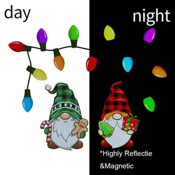 Vianočné Reflexné Nálepky Santa Claus, Soby Svetlo Chladnička Magnet Obtlačky Dvere Auta Schránky Dekorácie Vymeniteľné PVC