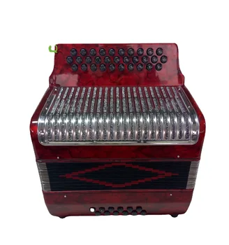 high-end akordeón nehrdzavejúcej ocele mriežka kryt tlačidlo-typ červenej borovice 31 kľúče 12 basy akordeón