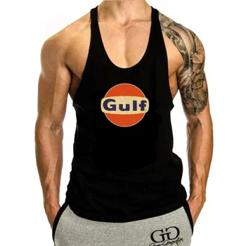 letné Vintage TELOCVIČNI t-shirt mužov značky bavlna teeshirt Gulf Oil Hrdzavé Prihlásiť Vintage Núdzi Logo mnoho farieb unisex krátke rukáv