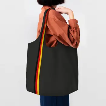 Úžasné Nemeckej Vlajky Prúžok Nakupovanie Tašky Plátno Shopper Ramenný Tote Bag Kapacita Umývateľný Nemecko Pride Tašky Kabelky